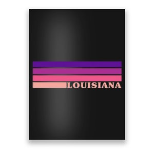 State Of Louisiana Colorful 70s Style Retro Stripes Poster