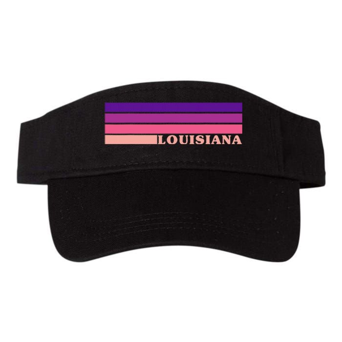 State Of Louisiana Colorful 70s Style Retro Stripes Valucap Bio-Washed Visor