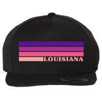 State Of Louisiana Colorful 70s Style Retro Stripes Wool Snapback Cap