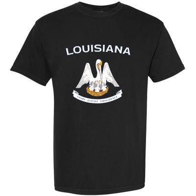 State Of Louisiana Flag Pelican La New Orleans Baton Rouge Garment-Dyed Heavyweight T-Shirt