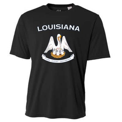 State Of Louisiana Flag Pelican La New Orleans Baton Rouge Cooling Performance Crew T-Shirt