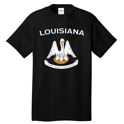 State Of Louisiana Flag Pelican La New Orleans Baton Rouge Tall T-Shirt