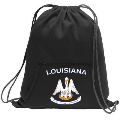 State Of Louisiana Flag Pelican La New Orleans Baton Rouge Sweatshirt Cinch Pack Bag