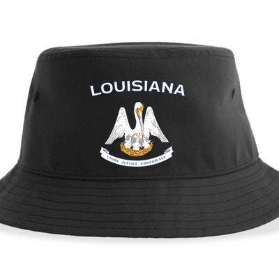 State Of Louisiana Flag Pelican La New Orleans Baton Rouge Sustainable Bucket Hat