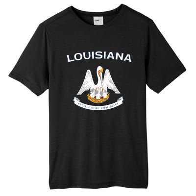 State Of Louisiana Flag Pelican La New Orleans Baton Rouge Tall Fusion ChromaSoft Performance T-Shirt