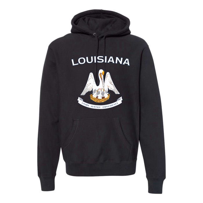 State Of Louisiana Flag Pelican La New Orleans Baton Rouge Premium Hoodie