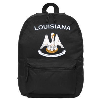 State Of Louisiana Flag Pelican La New Orleans Baton Rouge 16 in Basic Backpack