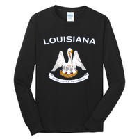 State Of Louisiana Flag Pelican La New Orleans Baton Rouge Tall Long Sleeve T-Shirt