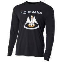 State Of Louisiana Flag Pelican La New Orleans Baton Rouge Cooling Performance Long Sleeve Crew