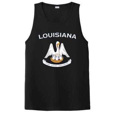 State Of Louisiana Flag Pelican La New Orleans Baton Rouge PosiCharge Competitor Tank