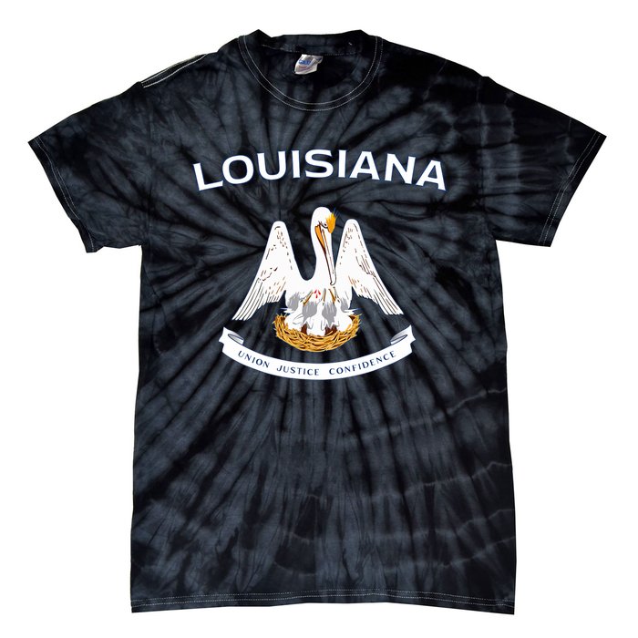 State Of Louisiana Flag Pelican La New Orleans Baton Rouge Tie-Dye T-Shirt