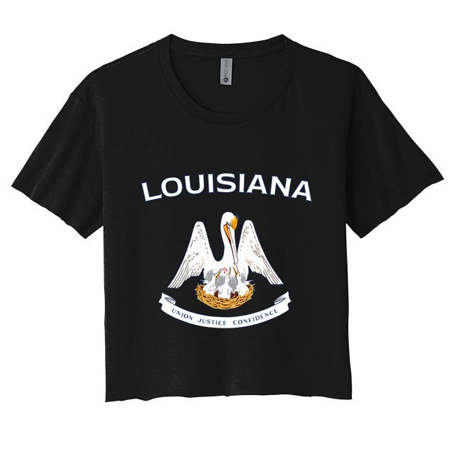 State Of Louisiana Flag Pelican La New Orleans Baton Rouge Crop Top