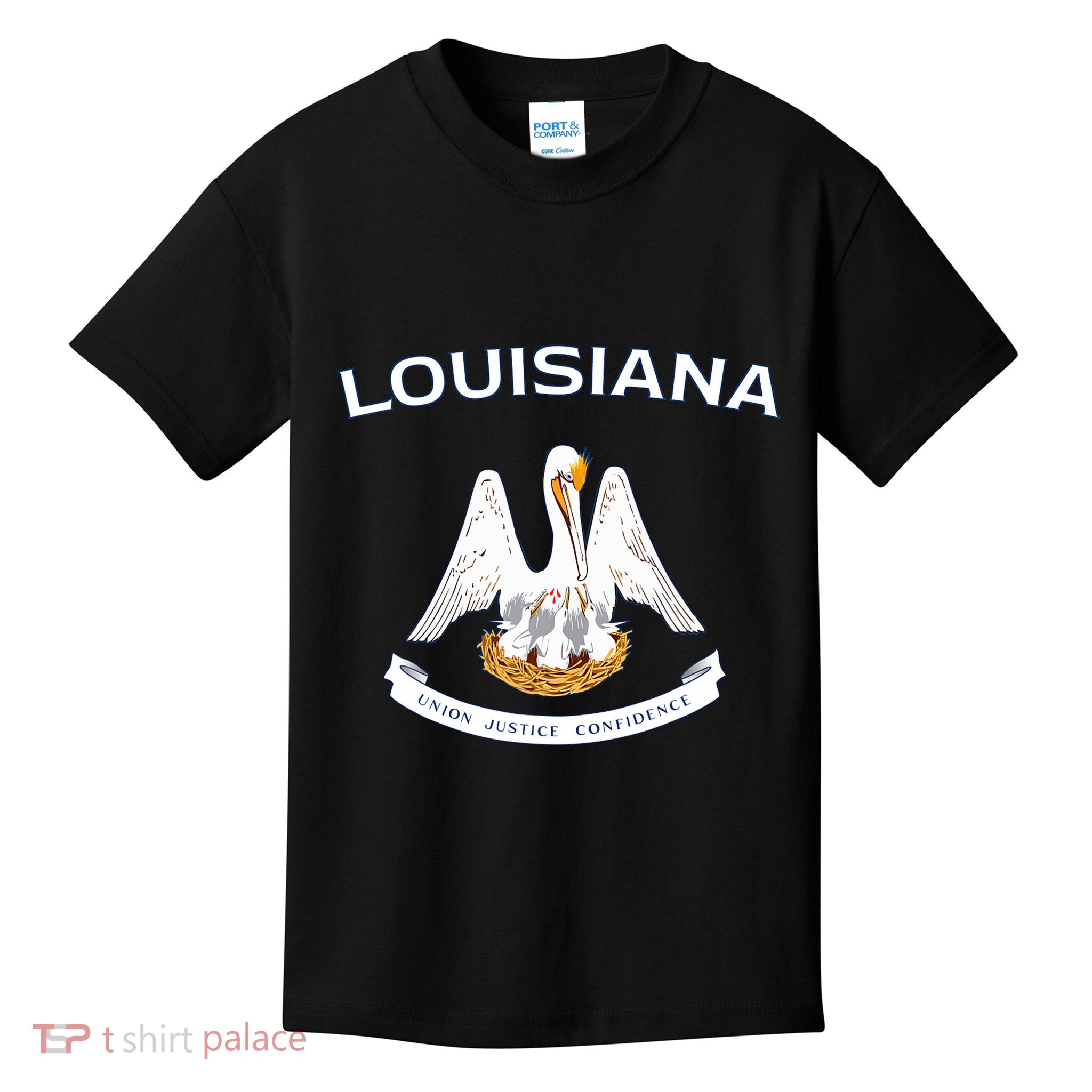 State Of Louisiana Flag Pelican La New Orleans Baton Rouge Kids T-Shirt