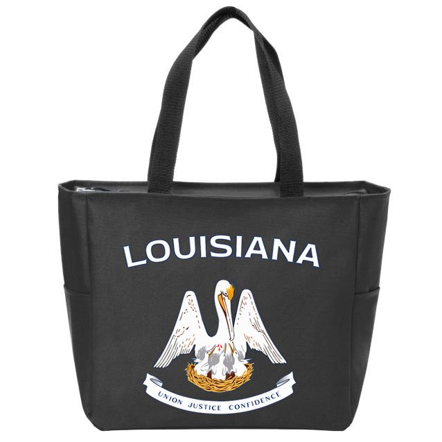 State Of Louisiana Flag Pelican La New Orleans Baton Rouge Zip Tote Bag