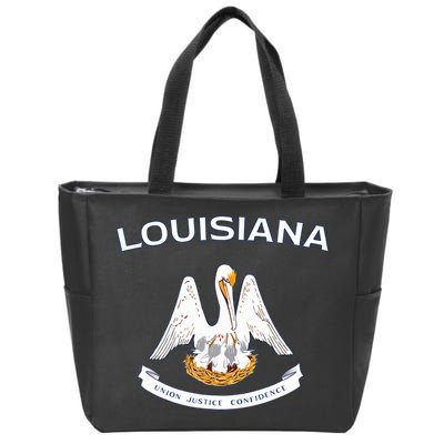 State Of Louisiana Flag Pelican La New Orleans Baton Rouge Zip Tote Bag