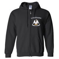 State Of Louisiana Flag Pelican La New Orleans Baton Rouge Full Zip Hoodie