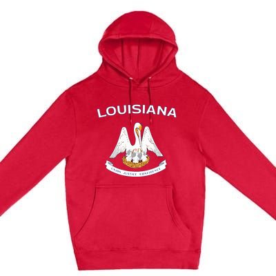 State Of Louisiana Flag Pelican La New Orleans Baton Rouge Premium Pullover Hoodie