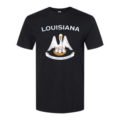 State Of Louisiana Flag Pelican La New Orleans Baton Rouge Softstyle CVC T-Shirt