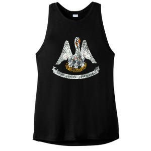 State Of Louisiana Flag Pelican La New Orleans Baton Rouge Ladies PosiCharge Tri-Blend Wicking Tank