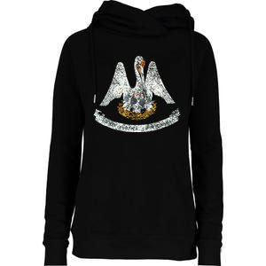 State Of Louisiana Flag Pelican La New Orleans Baton Rouge Womens Funnel Neck Pullover Hood