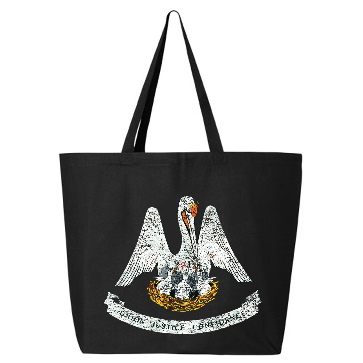 State Of Louisiana Flag Pelican La New Orleans Baton Rouge 25L Jumbo Tote