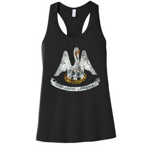 State Of Louisiana Flag Pelican La New Orleans Baton Rouge Women's Racerback Tank