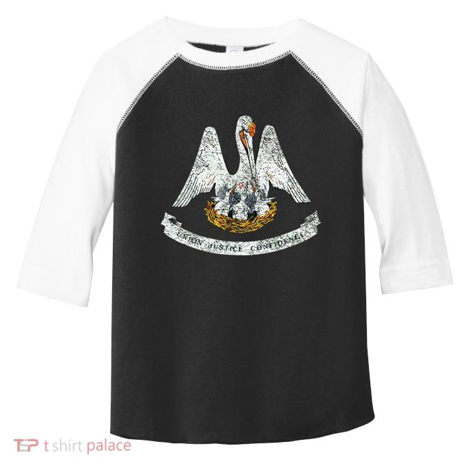 State Of Louisiana Flag Pelican La New Orleans Baton Rouge Toddler Fine Jersey T-Shirt