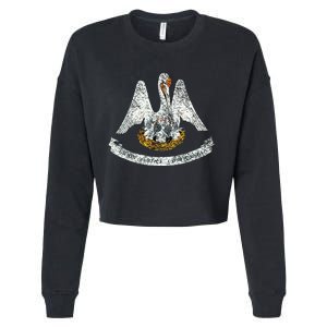 State Of Louisiana Flag Pelican La New Orleans Baton Rouge Cropped Pullover Crew