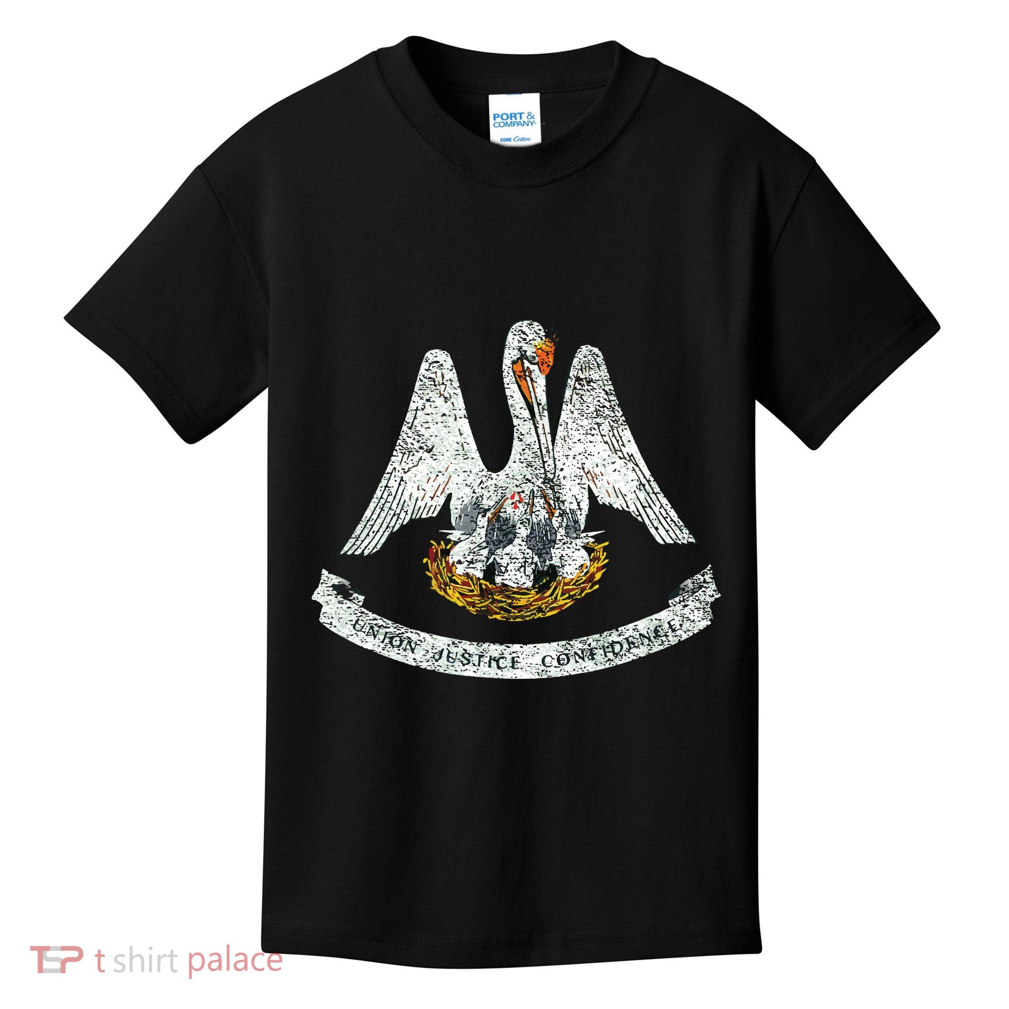 State Of Louisiana Flag Pelican La New Orleans Baton Rouge Kids T-Shirt