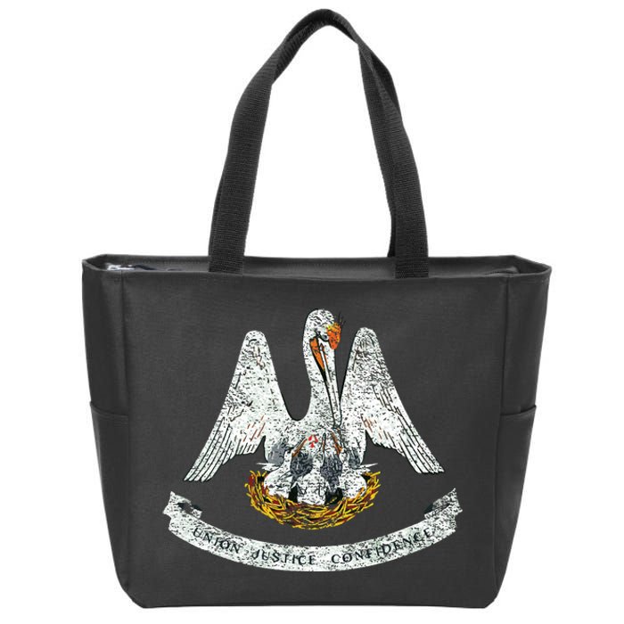 State Of Louisiana Flag Pelican La New Orleans Baton Rouge Zip Tote Bag