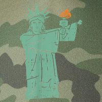 Statue Of Liberty Floss Dance Flossing Patriot Legacy Tie Dye Trucker Hat
