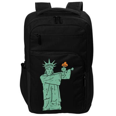 Statue Of Liberty Floss Dance Flossing Patriot Impact Tech Backpack