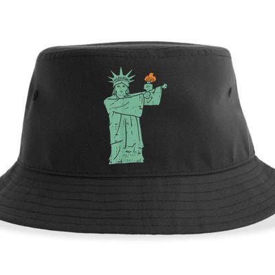 Statue Of Liberty Floss Dance Flossing Patriot Sustainable Bucket Hat