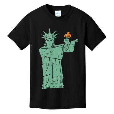 Statue Of Liberty Floss Dance Flossing Patriot Kids T-Shirt
