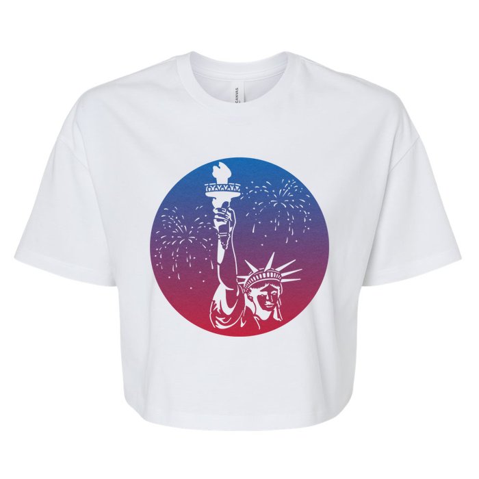 Statue Of Liberty New York Retro Bella+Canvas Jersey Crop Tee