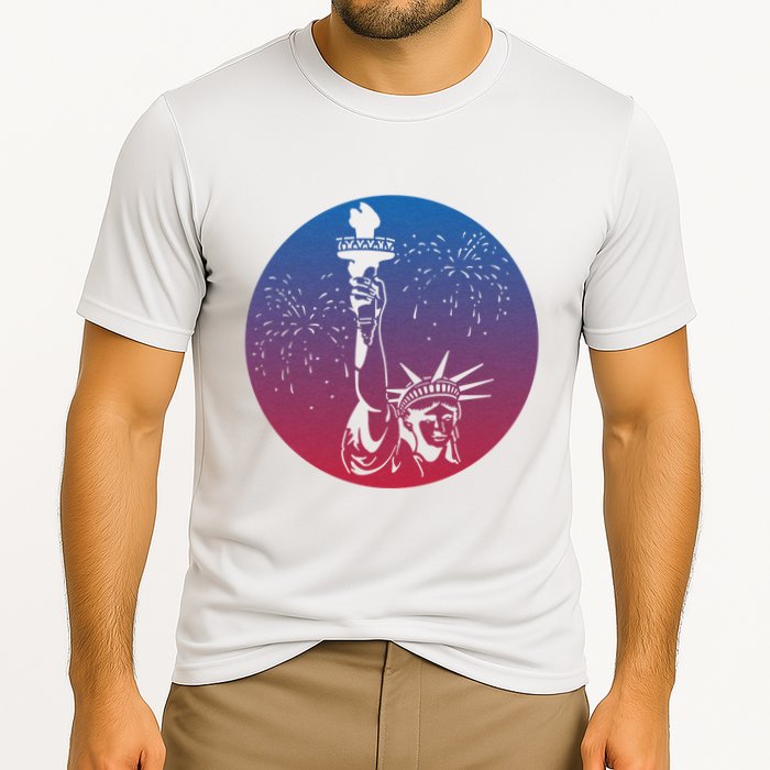 Statue Of Liberty New York Retro Performance Shirt