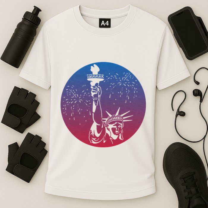 Statue Of Liberty New York Retro Performance Shirt