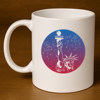 Statue Of Liberty New York Retro 11oz C Handle Ceramic Mug