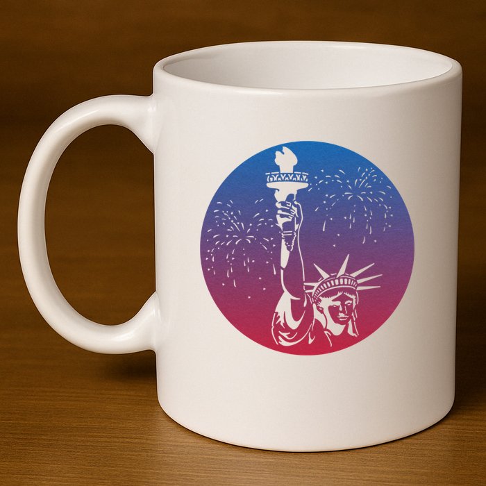Statue Of Liberty New York Retro 11oz C Handle Ceramic Mug