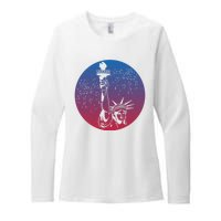 Statue Of Liberty New York Retro Womens CVC Long Sleeve Shirt