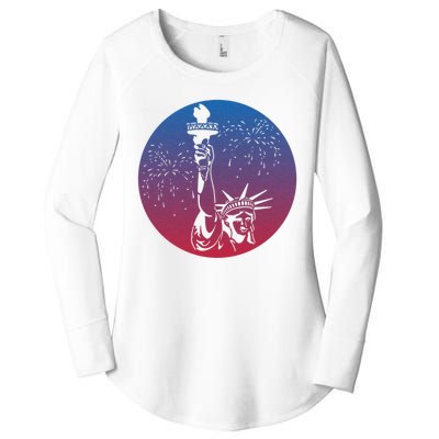 Statue Of Liberty New York Retro Women's Perfect Tri Tunic Long Sleeve Shirt