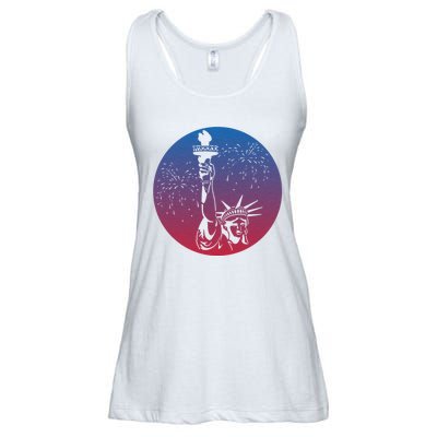 Statue Of Liberty New York Retro Ladies Essential Flowy Tank