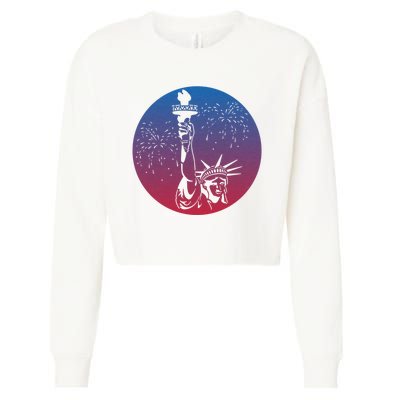 Statue Of Liberty New York Retro Cropped Pullover Crew