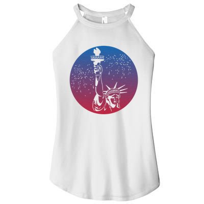 Statue Of Liberty New York Retro Women’s Perfect Tri Rocker Tank