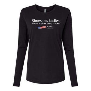 Shoes On Ladies There Is Glass Everywhere Harris Walz 2024 Womens Cotton Relaxed Long Sleeve T-Shirt