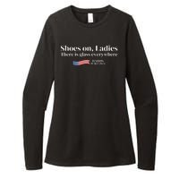 Shoes On Ladies There Is Glass Everywhere Harris Walz 2024 Womens CVC Long Sleeve Shirt