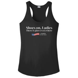 Shoes On Ladies There Is Glass Everywhere Harris Walz 2024 Ladies PosiCharge Competitor Racerback Tank