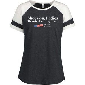 Shoes On Ladies There Is Glass Everywhere Harris Walz 2024 Enza Ladies Jersey Colorblock Tee