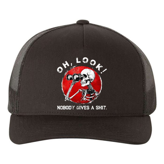 Skeleton Oh Look Nobody Gives A Shit Yupoong Adult 5-Panel Trucker Hat