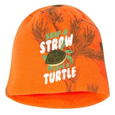 Saving Ocean Life Skip A Straw Save A Turtle Meaningful Gift Kati - Camo Knit Beanie